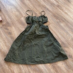 Olive Green Spaghetti Strap Dress PACSUN SIZE XS